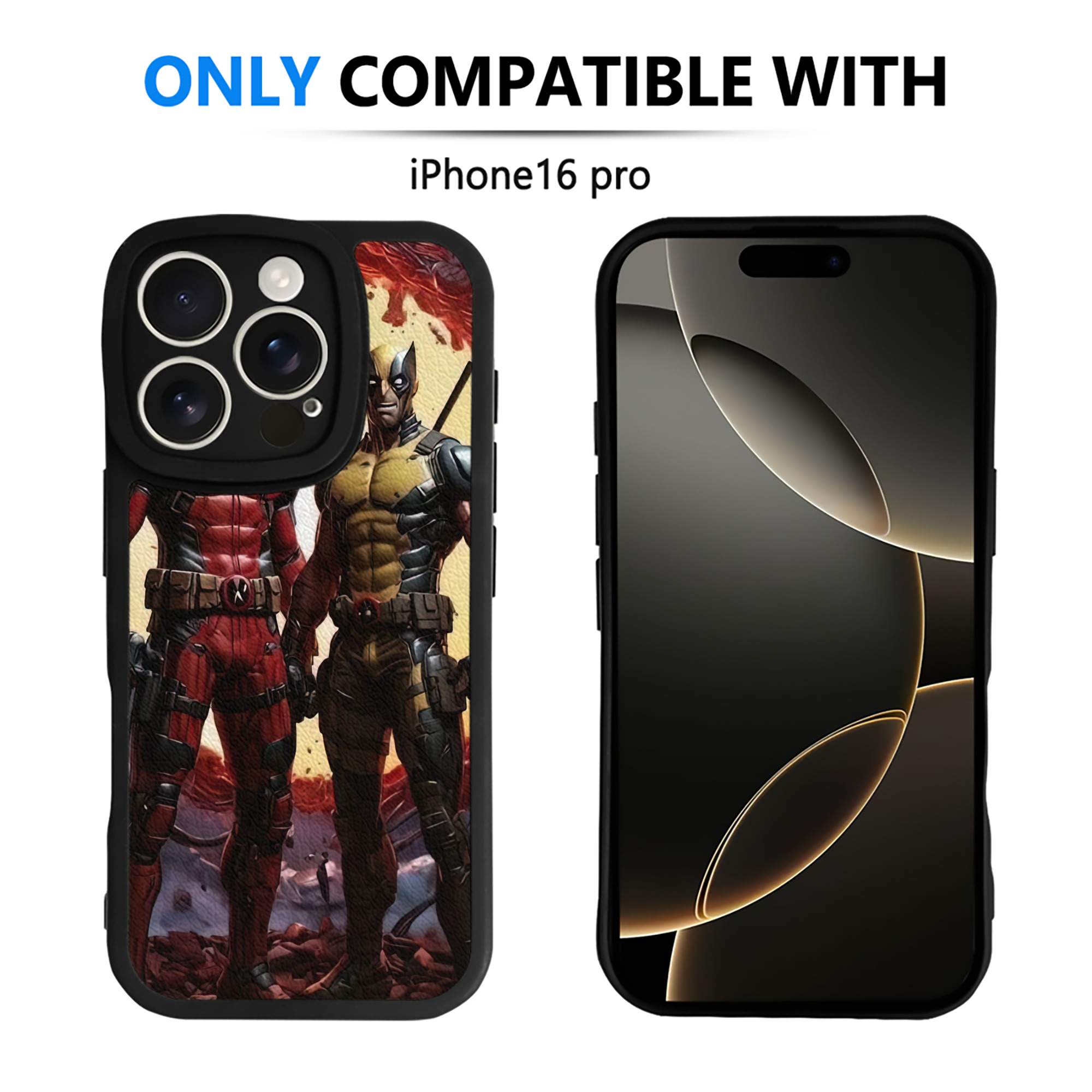 （画像用） Deadpool デッドプール 【iPhone 16シリーズ対応】シリコンスマホケース（レザー調） 材質：シリコン